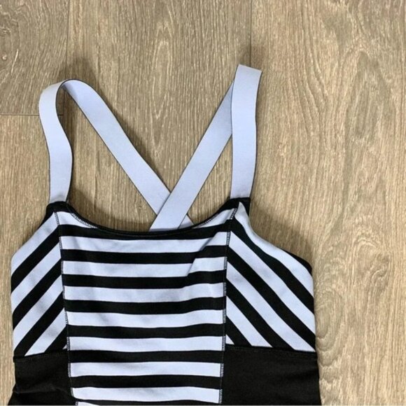 Lululemon Work It Out Tank Top Sea Stripe Polar Haze Black Black Size 4 - Picture 5 of 11
